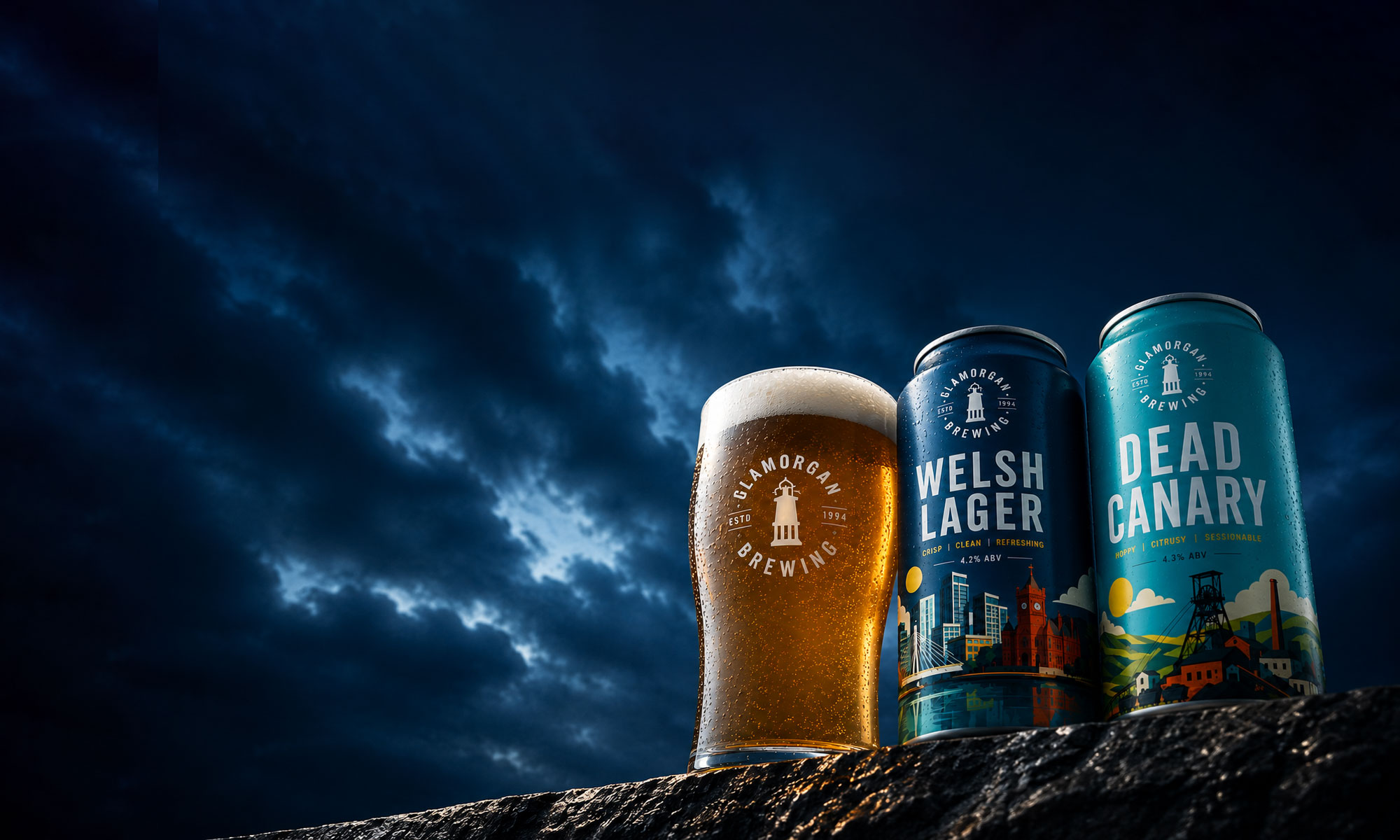 Fresh Glamorgan pint poured at a Welsh pub